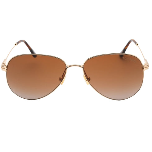 Tom Ford Porscha Dark Brown Lens Gold Sunglasses FT0993 32F